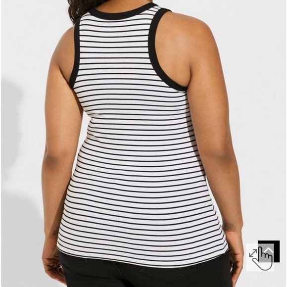 EUC Torrid Super Soft Tank White with Black Stripes 4 - Picture 3 of 6